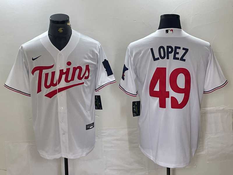 Men's Minnesota Twins #49 Pablo Lopez White Stitched MLB Cool Base Nike Jersey,We sell and wholesale Men's Minnesota Twins #49 Pablo Lopez White Stitched MLB Cool Base Nike Jersey on line form chian!